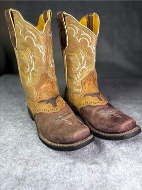 PR Boots Potro Rebelde Western Cowboy Boots Brown/Tan
